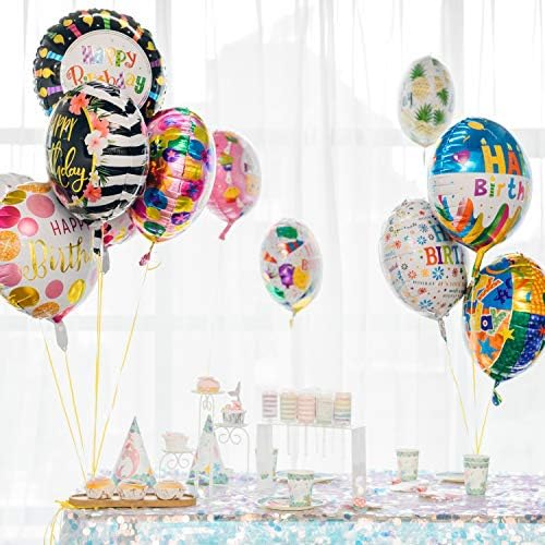 Happy Birthday Aluminum Foil Balloons 50 Pack 18 Inches