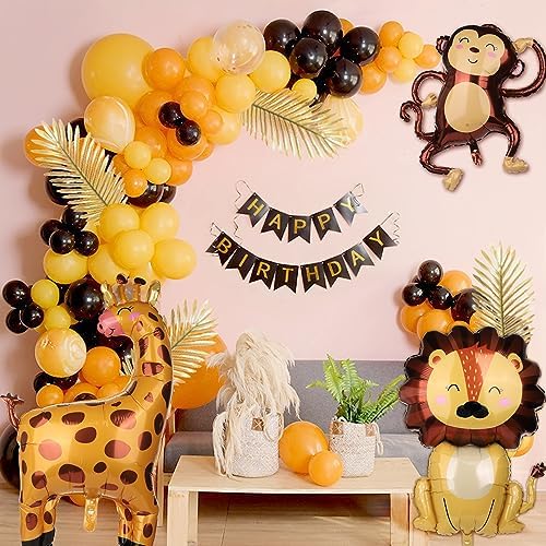 7pcs Jungle Safari Animal Balloons for Kids Party Decorations