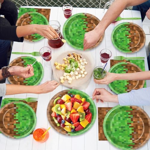 200Pcs Mining Themed Party Tableware Set