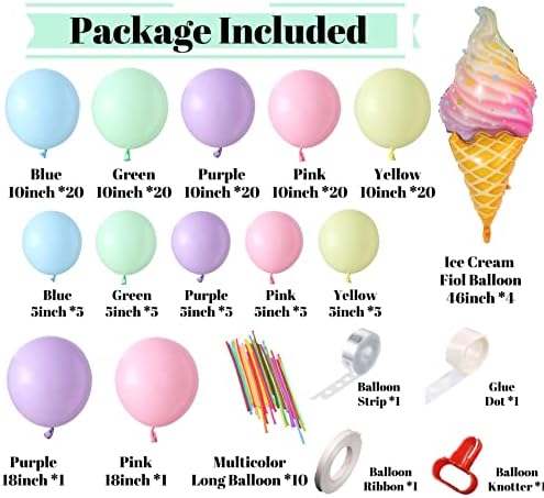 Pastel Balloons Garland Arch Kit 143pcs Rainbow Birthday Party Decoration