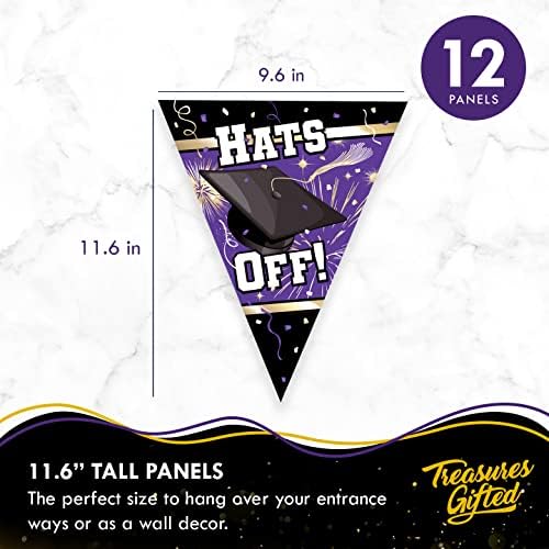 Treasures Gifted Purple Graduation Decorations Set of 3
