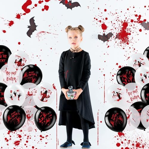 54PCS Halloween Balloons Set with Blood Splatter Design