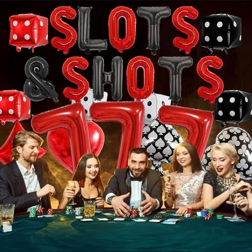 Casino Theme Balloons 24Pcs for Poker Party Decor