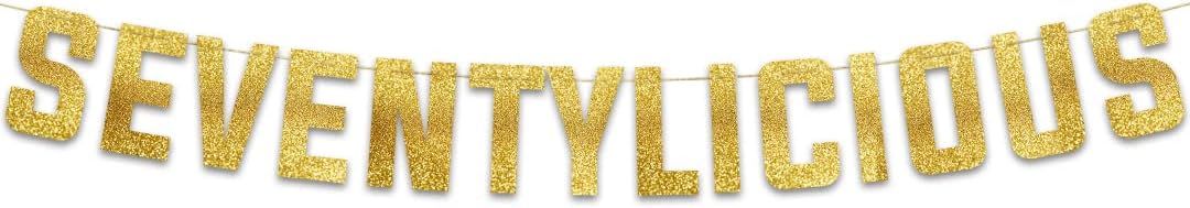 Seventylicious Gold Glitter Birthday Banner