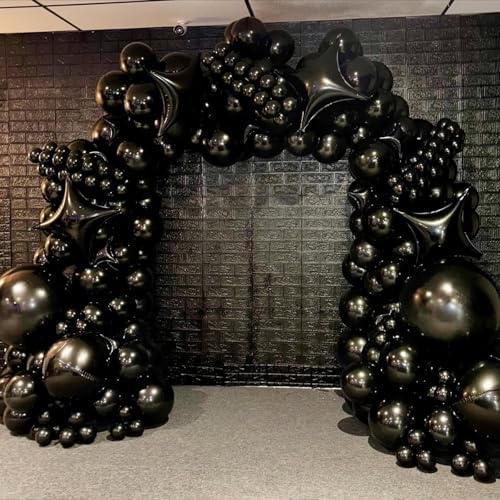 Black Star Balloons 12Pcs Foil Star Decorations