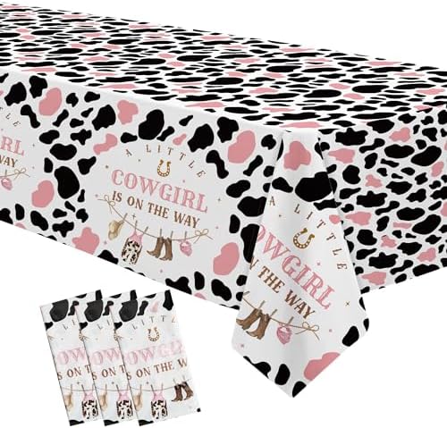 Xigejob Western Cowgirl Baby Shower Tablecloths - 3 Pack