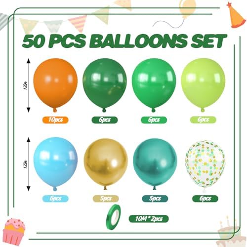 Cudory Dinosaur Balloons 50 Pcs Party Decor