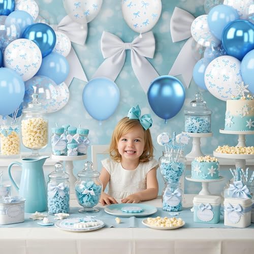 Blue Bow Balloons 30 Pcs 12 Inch Party Decorations