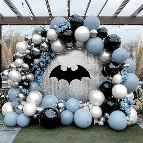 Dusty Blue Double Stuffed Balloons Set for Party Decorations
