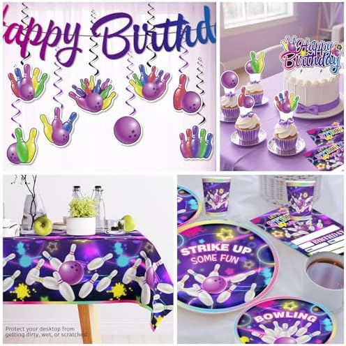 187PCS Bowling Party Decorations Set for 25 Guests