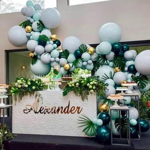 FEYG Teal Balloons 60 Pcs 12 Inches Set