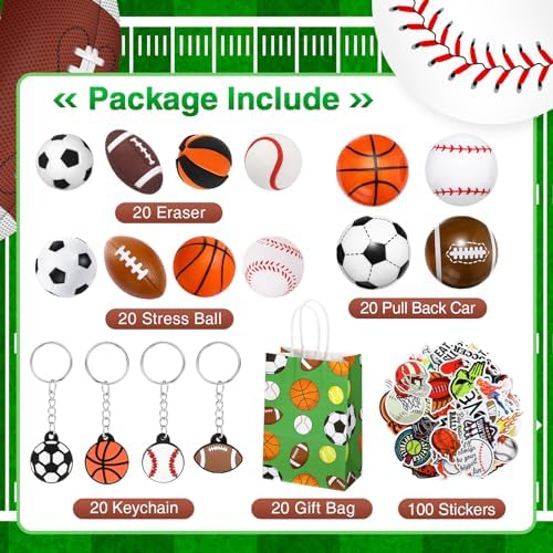 Aoriher 200 Pcs Sport Party Favors Set