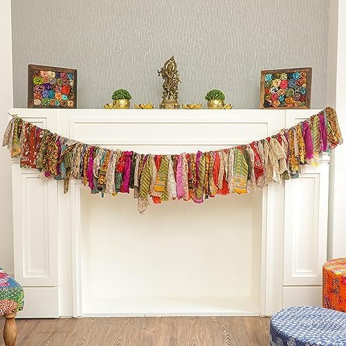 Desi Favors Indian Fabric Christmas Garland Bunting 65 FT