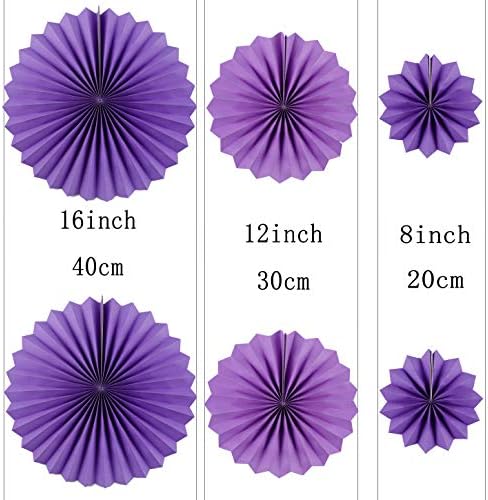 Video Game Party Hanging Fans 12pc - Black Purple Decorations