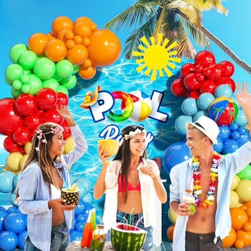 143pcs Pool Party Balloon Arch Decor