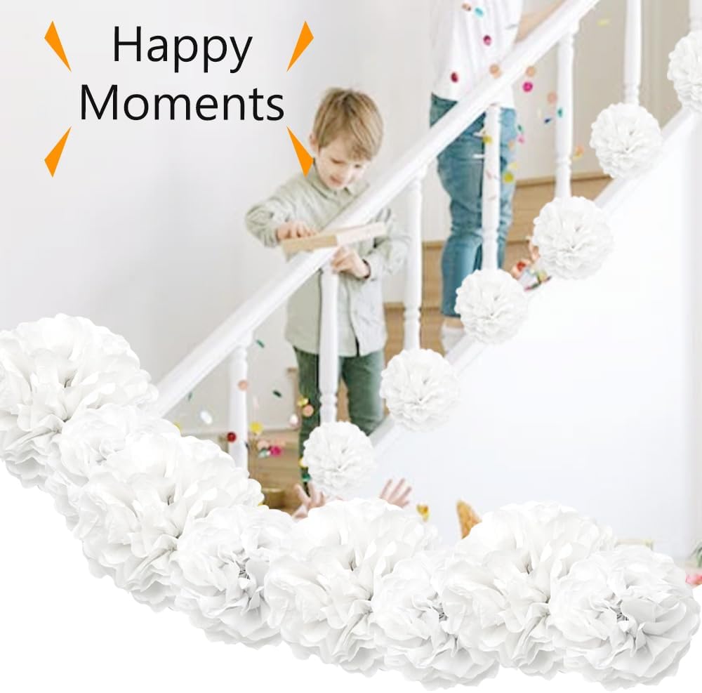 Ruidee 12 Pieces Tissue Pompoms 10in and 12in Hanging Decorations