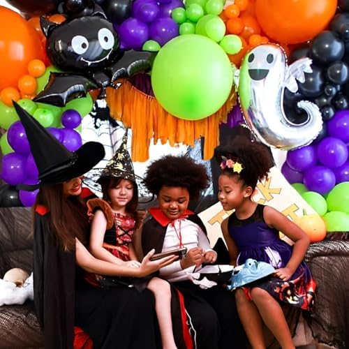 Halloween Balloons Set 50Pcs Black Purple Orange Green 12inch