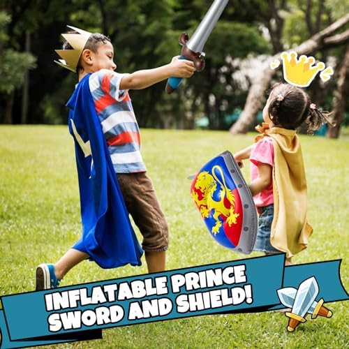 Poen 24 Pcs Inflatable Sword and Shield Set