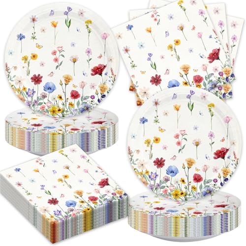 40 Pcs Wildflower Party Supplies for 20 Guests