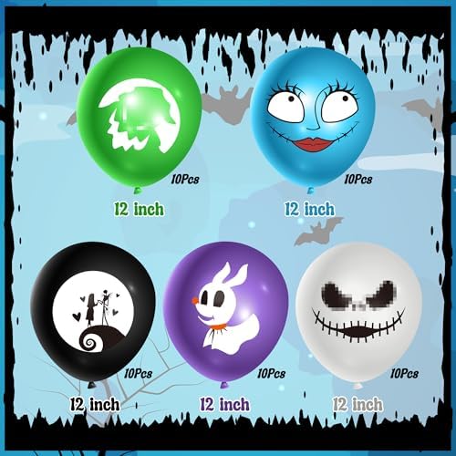 Halloween Jack and Sally Balloons - 50PCS Spooky Decorations