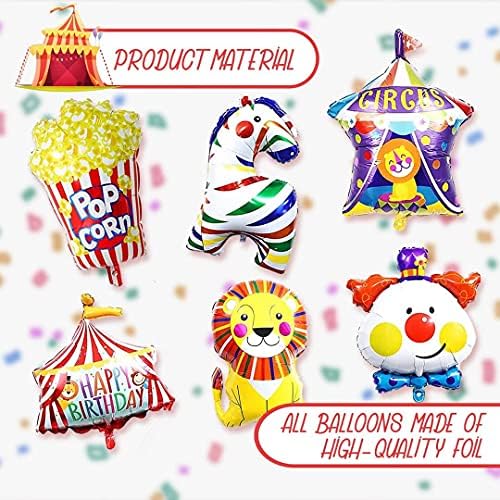 6pcs Carnival Foil Balloons Circus Party Decorations