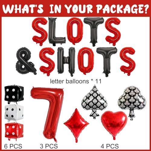 Casino Theme Balloons 24Pcs for Poker Party Decor