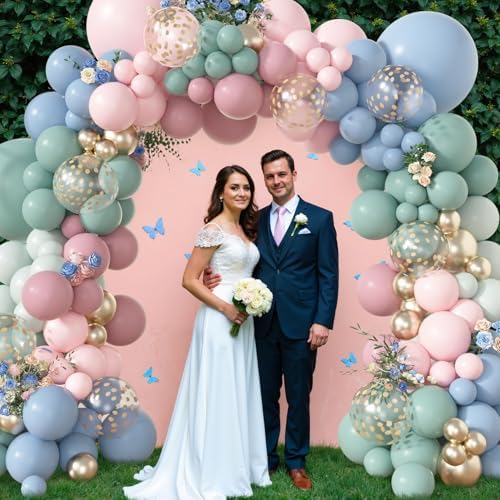 Amandir 173Pcs Pastel Balloon Arch Kit for Baby Showers and Birthdays