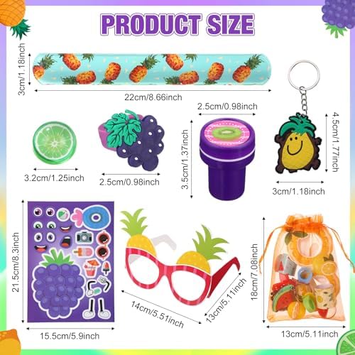 Blosssound 96 Pcs Summer Fruit Party Favors Set