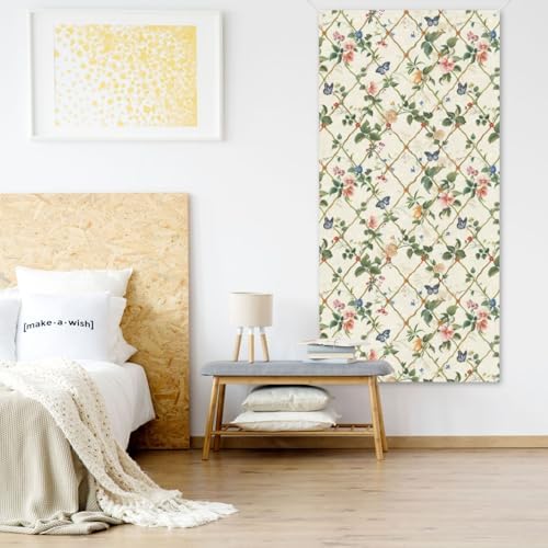 Butterfly Floral Lattice Door Banner Cover Decoration