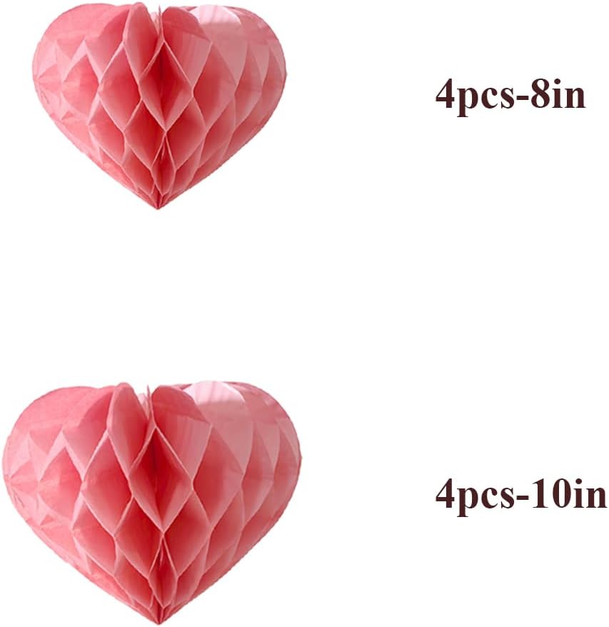 Heart Shaped Honeycomb Balls Party Decorations Set