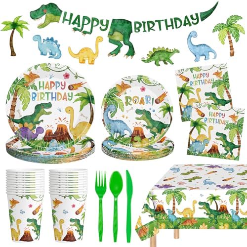 170 Pcs Dinosaur Birthday Decorations Set