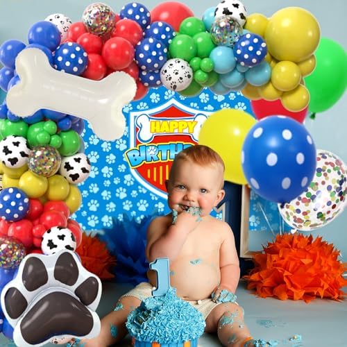 Winrayk 156Pcs Dog Paw Birthday Decorations