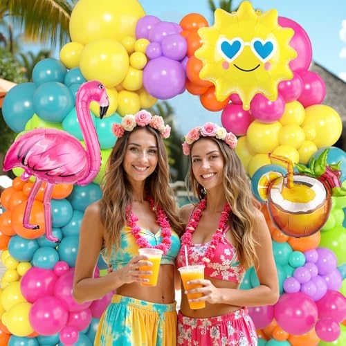 164Pcs Tropical Balloon Arch Kit for Parties