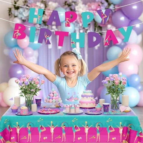 Gymnastics Birthday Party Tableware Set for Kids