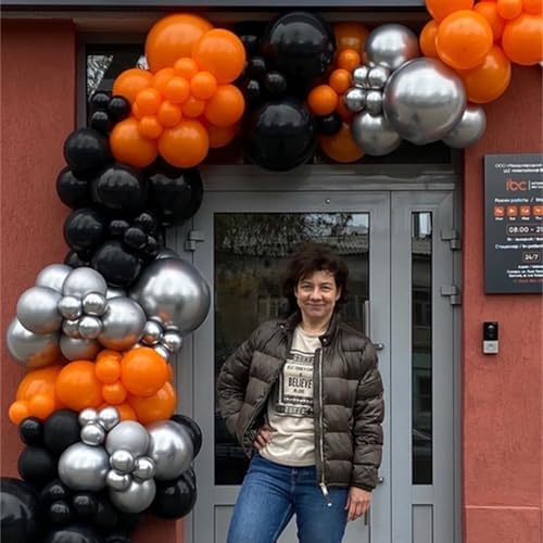 Orange and Black Balloon Arch Kit with 113pcs Balloons