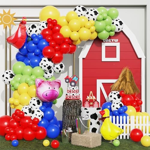 138Pcs Farm Animal Balloon Arch Kit for Birthday Parties