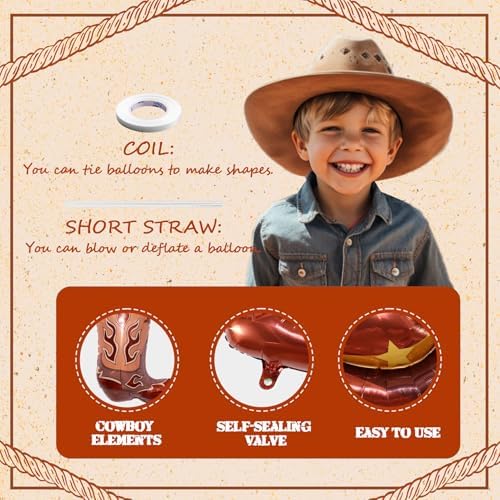 Western Themed 8PCS Cowgirl Hat Boot Balloons