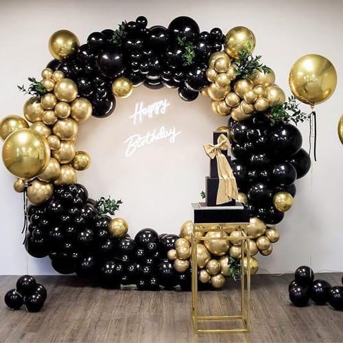 NISOCY Black Balloons 102PCS Garland Arch Decor Kit