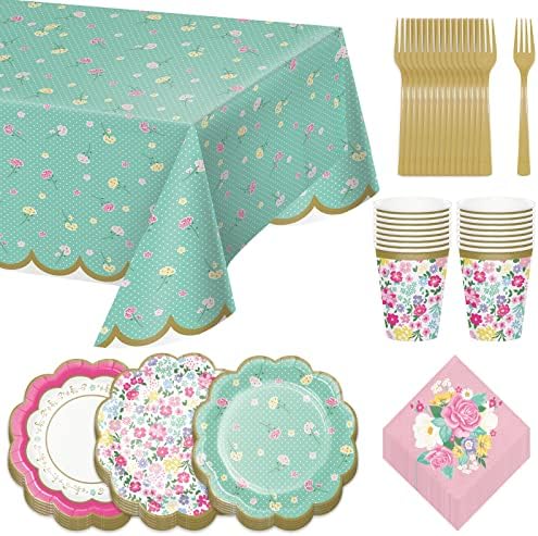 Floral Scalloped Dessert Party Pack Serves 16