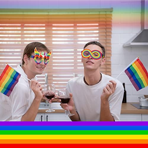 Pasimy Rainbow Pride Party Glasses Photo Booth Props Set of 32