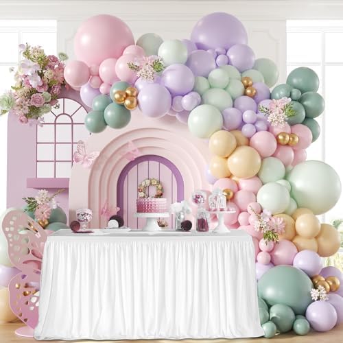 157pcs Pastel Pink Purple Balloon Arch Kit Decorations