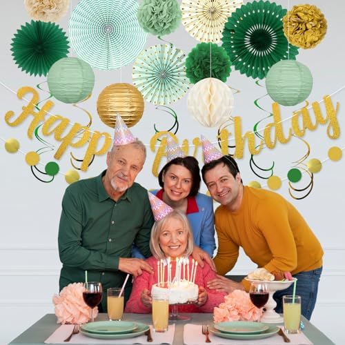 Sage Green Birthday Party Decorations 21pcs Set