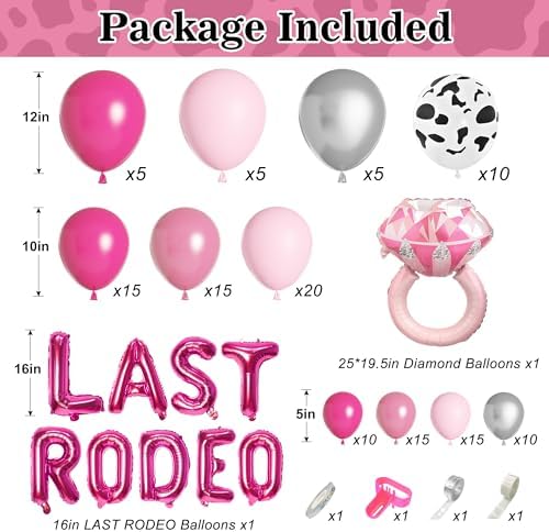 Cowgirl Pink Balloons Arch Garland Kit - 131Pcs Party Decorations