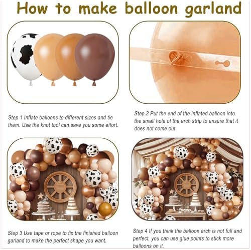 Western Themed Balloon Arch Kit 163 Pieces Ranch Decor