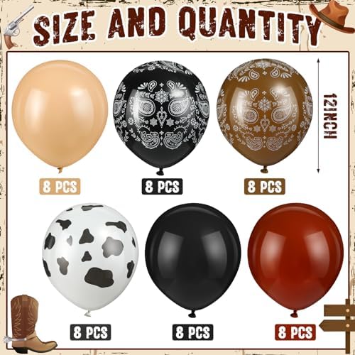 Hungdao 52 Pcs Western Balloons Decor Kit