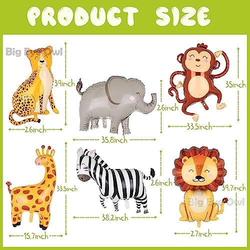 Jungle Safari Animal Balloons Birthday Decor Kit