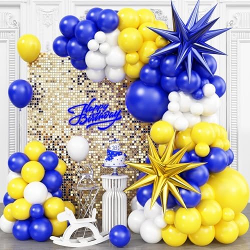 Blue Yellow Balloon Arch Kit for Parties