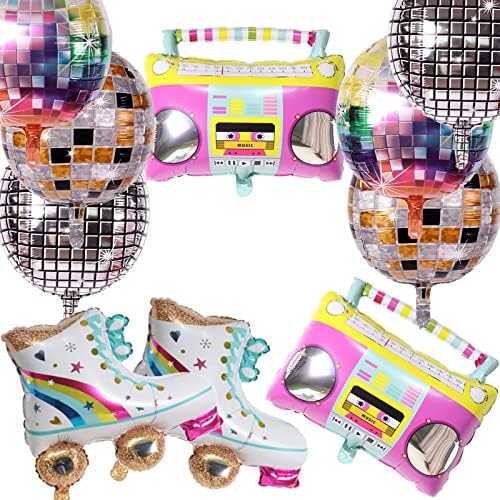 10 PCS Rainbow Foil Balloons 22 Inch Retro Party Decor