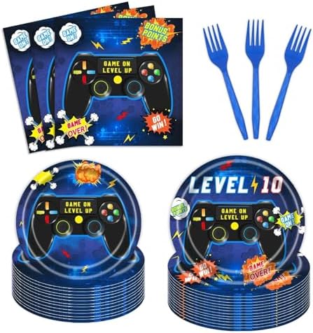 96Pcs Video Game Birthday Party Supplies for 24 Guests
