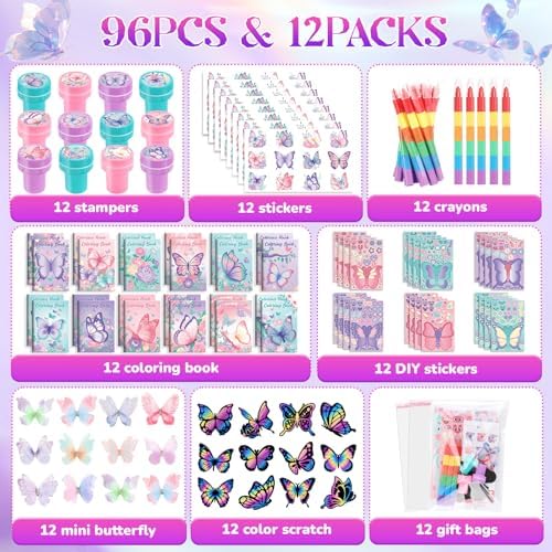BenLouis 96Pcs Butterfly Party Favor Set